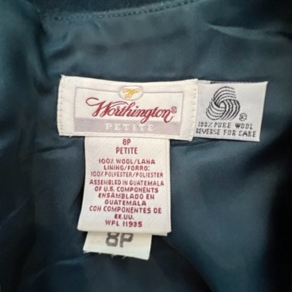 🎉PRICE REDUCED🎉 VTG Worthington 8P Green 100% Wool Lined Jumper Dress Pockets - Picture 5 of 13